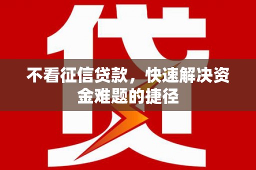 西岗不看征信贷款，快速解决资金难题的捷径