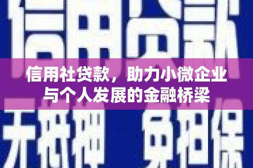 西岗信用社贷款，助力小微企业与个人发展的金融桥梁