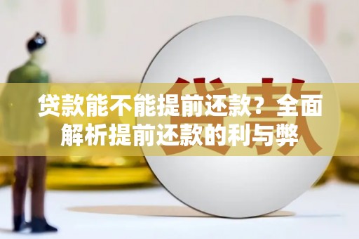 西岗贷款能不能提前还款？全面解析提前还款的利与弊