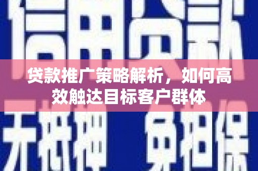 西岗贷款推广策略解析，如何高效触达目标客户群体