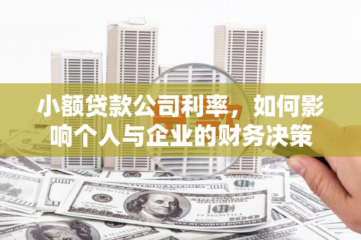 西岗小额贷款公司利率，如何影响个人与企业的财务决策