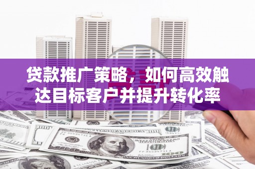 西岗贷款推广策略，如何高效触达目标客户并提升转化率