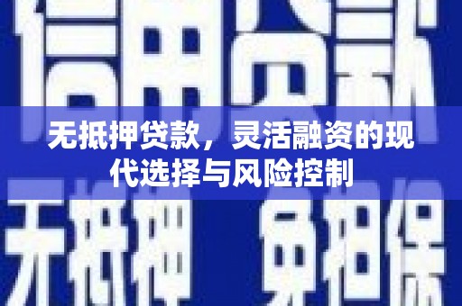 西岗无抵押贷款，灵活融资的现代选择与风险控制