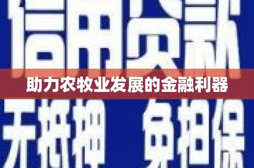 西岗助力农牧业发展的金融利器