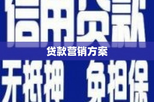 西岗贷款营销方案